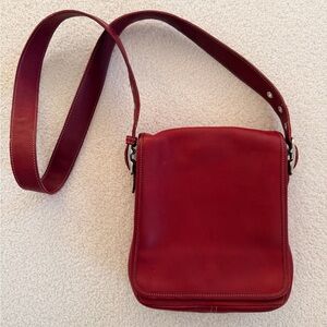 Coach Vintage Red Leather Crossbody - Excellent Condition